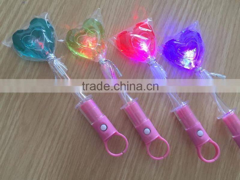 light bulb candy LED lollipop with heart shape
