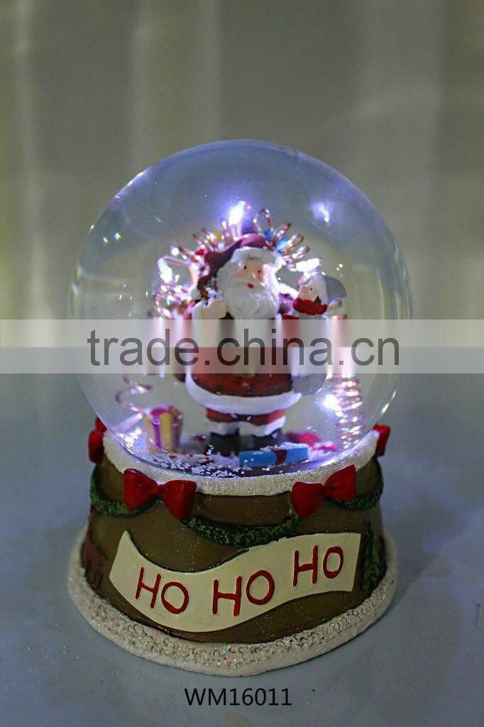 2016 new Costom Christmas musical lighted snow globe