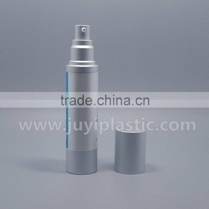 50ml silver airless cream bottle 30ml good design gold/silver/blue airless perfume bottle matt white color cosemtic bottle