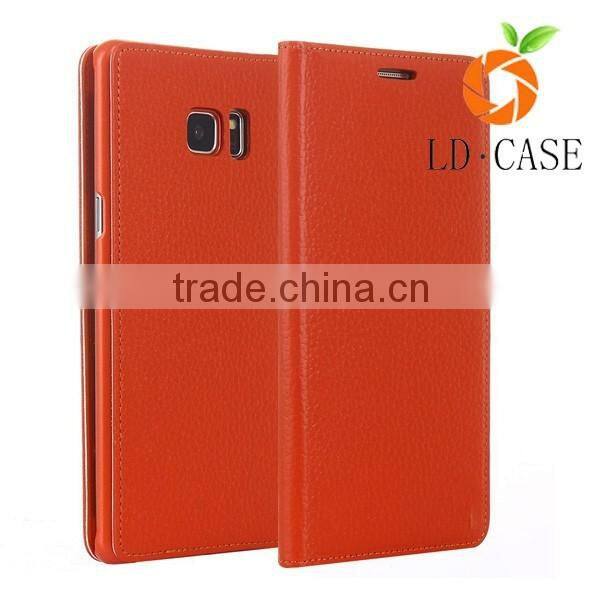 Genuine Leather Case For Samsung Galaxy S6 Edge Luxury Wallet Stand Photo Slot Real leather case