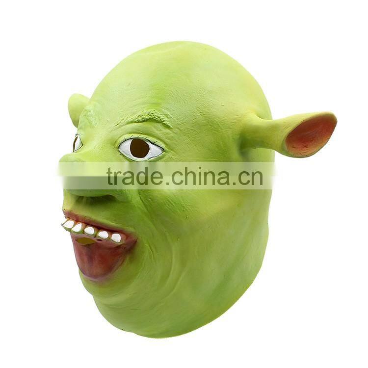 Hot Sale funny Green Unique rubber Halloween Shrek Vendetta Mask