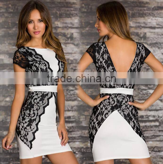 2015 Sexy Women's Summer Bandage Bodycon Lace Evening Party Cocktail Short Mini Dress