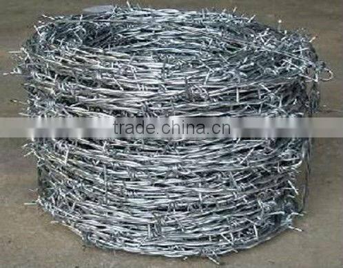 2 Strands 4 point galvanized barbed wire/ PVC coated barbed wire