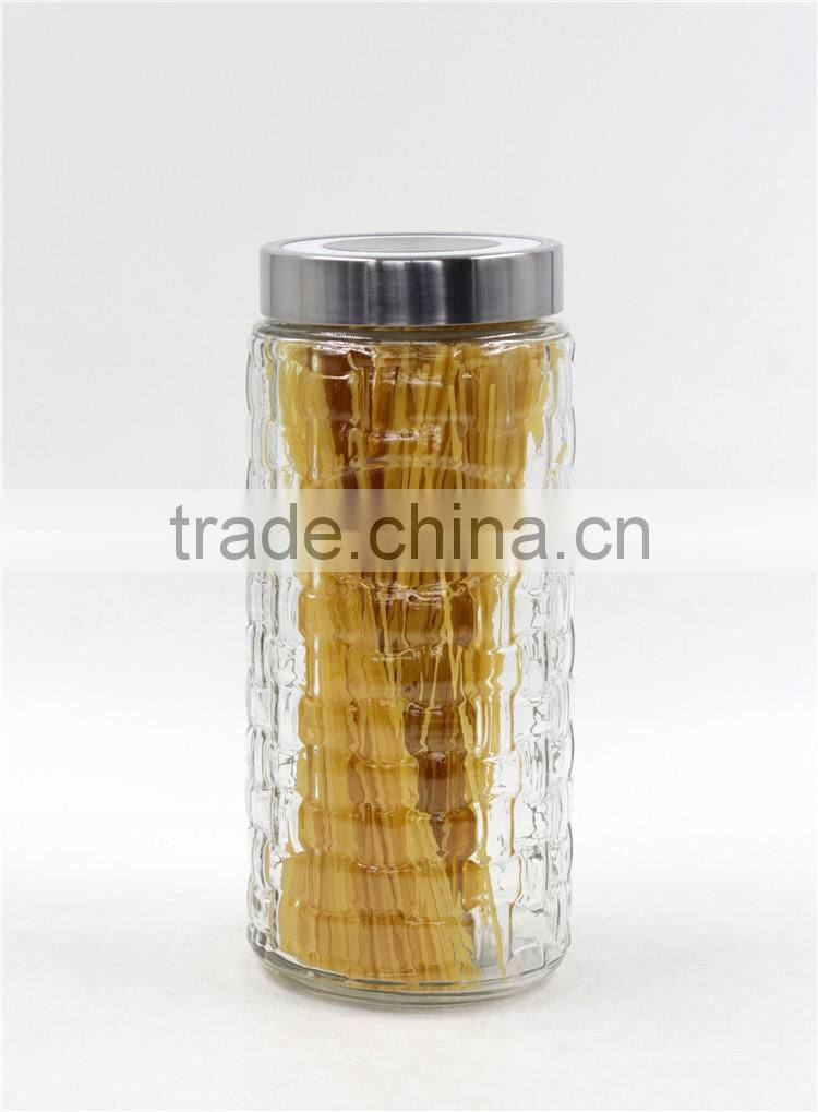 round shape glass canister bottle