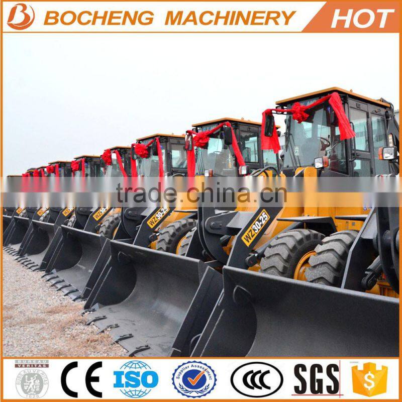 WZ30-25 65KW 1.0CBM 950kg multifunction competitive price backhoe loader