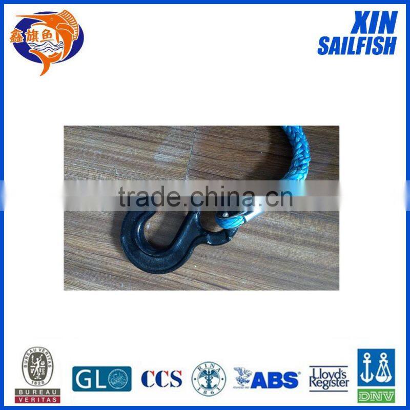 6mm x 30meters blue color synthetic winch rope with hook
