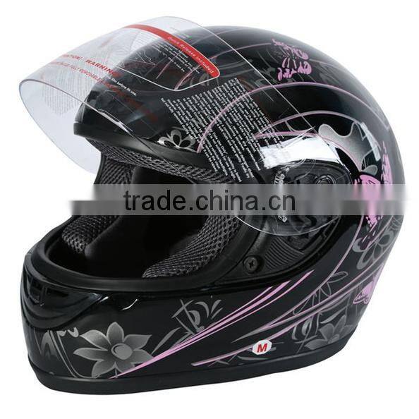 Motorcycle Pink Black Butterfly Motorcycle Full Face Helmet Street Bike Scooter DOT S M L