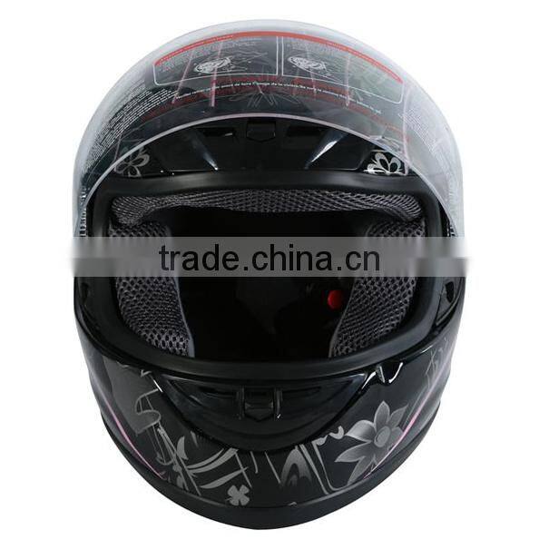 Motorcycle Pink Black Butterfly Motorcycle Full Face Helmet Street Bike Scooter DOT S M L