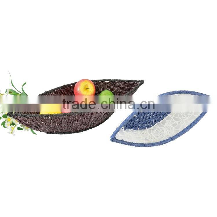 S.D Luxury leather gift packing basket for fruit, Festival gift basket
