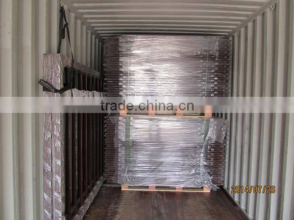 2014 hot sale powder coated square tube iron fence