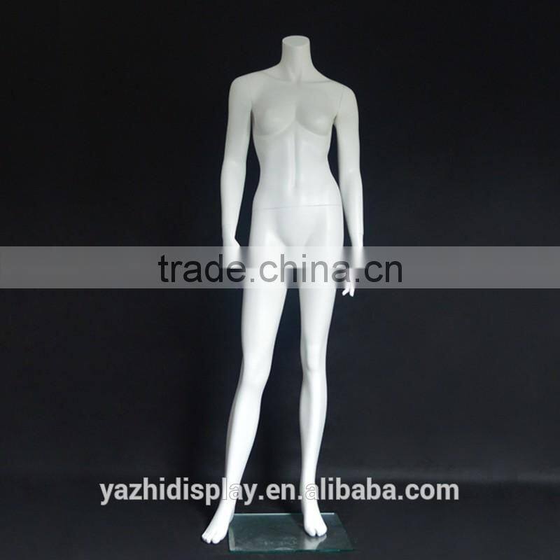 Fashion dress display fiberglass female headless mannequin