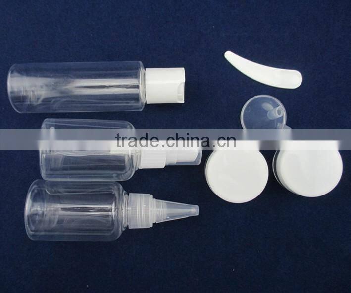 plastic transparent travel bottle set for women bathroom