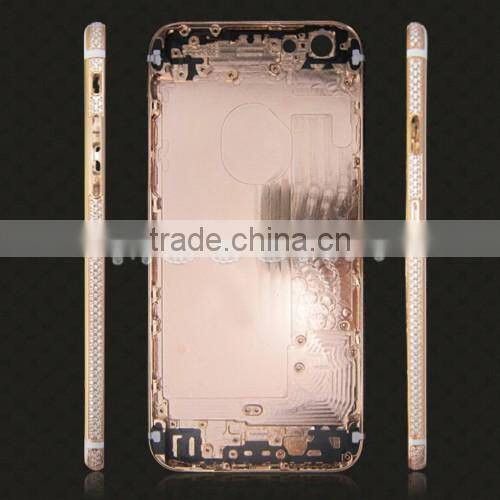 For iPhone 6/6plus 24K Gold / Rose Gold Housing diamond For Iphone6 4.7 inch/for iphone 6 rose gold housing