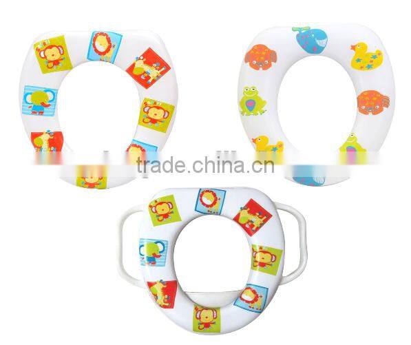 Easy clean soft potty seat with handle/ Children toilet seat