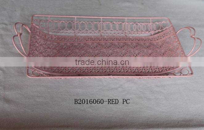 Iron wire rectangle plate with handle