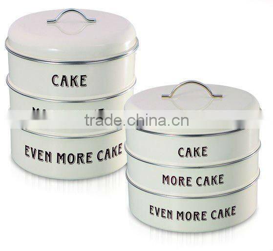 Metal stacking bin set for cake and confectionery storage high-capacity & spacing saving