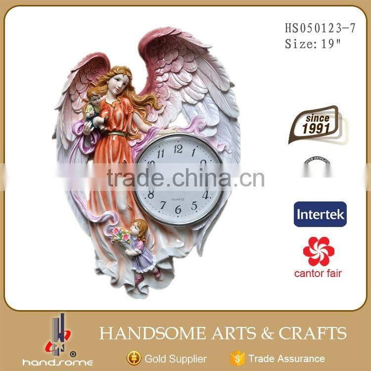 19 Resin Gift Home Decorative Angel Wall Time Clock