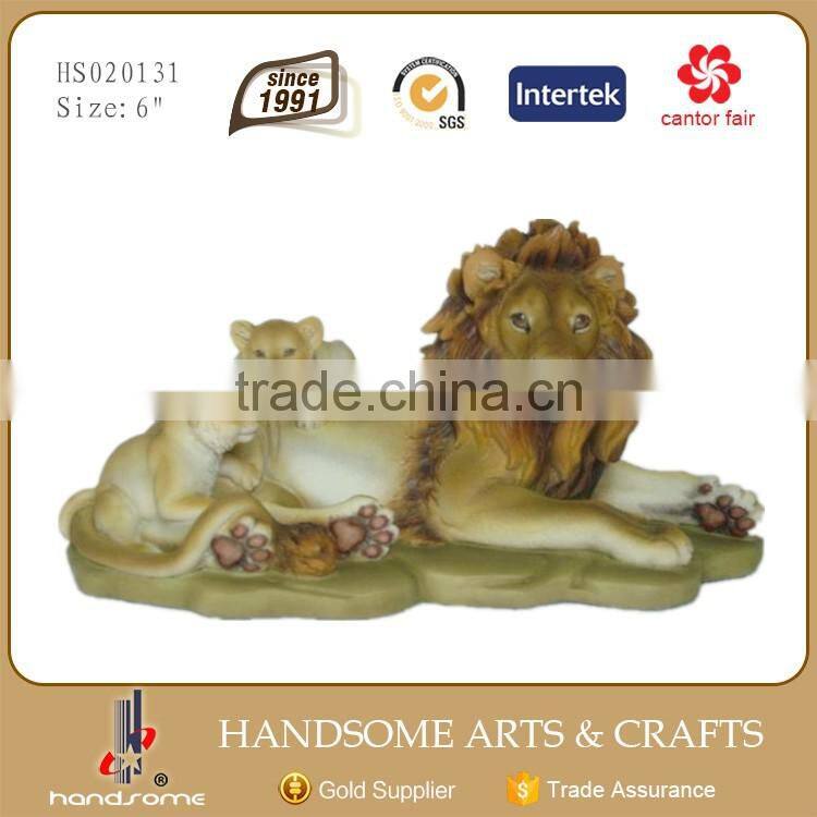 6 Inch Resin Home Decoration Lie Lion Animal Statues for Sale