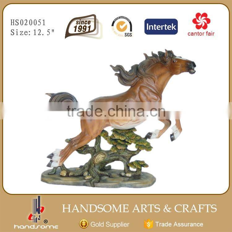 12.5 Inch Resin Home Decoration Lifelike Running Horse Animal Statue