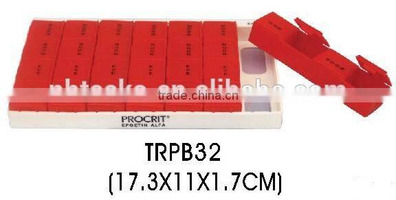 High quality 28 compartments plastic logo printed pill storage box