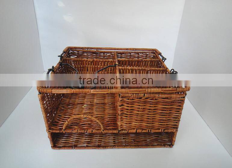 high quality 3-tier outdoor Caddy Organizer Plate Condiment Holder Portable picnic basket