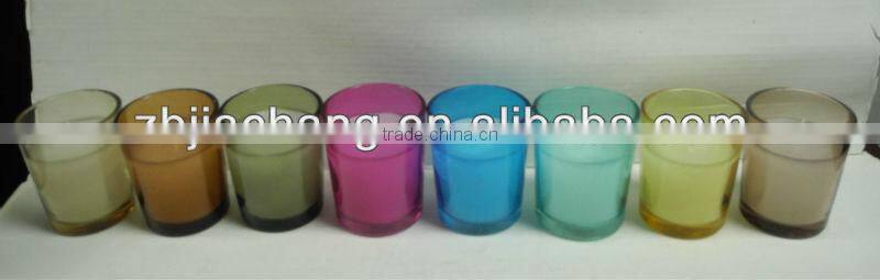colorful cylinder teacup glass candle holder