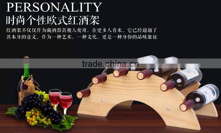whisky six bottles display rack wooden wine display stand/wooden wine rack Antique Design Handmade Wooden Wine Rack