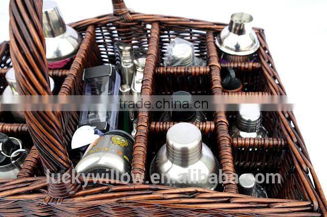 Harvest wicker wine Gift Basket with handle