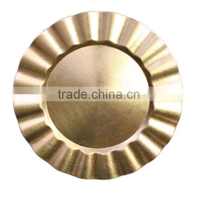 golden stylish indian centerpiece charger plate
