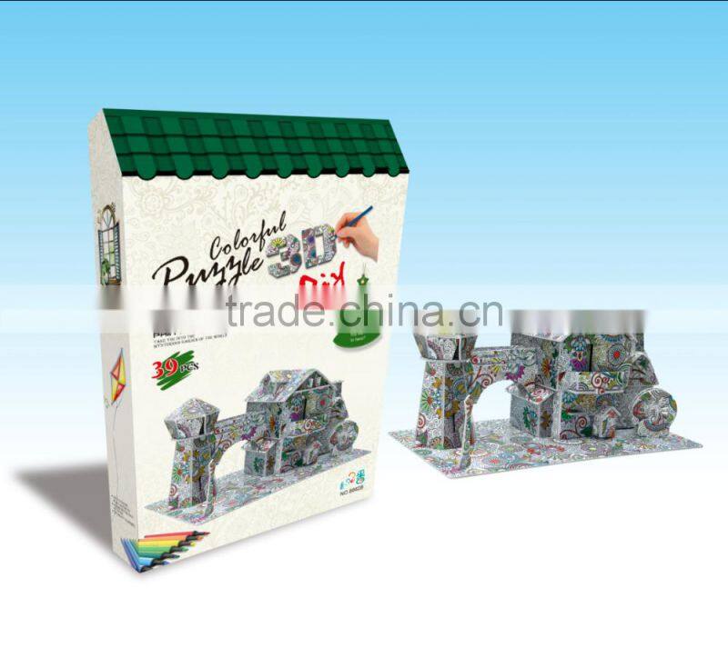 newly-developed 3D painting paper puzzle for kids LT8882B