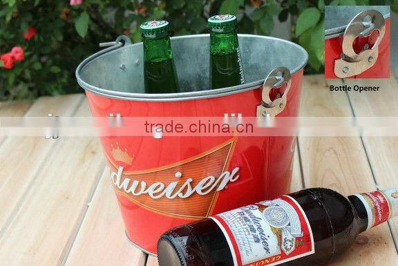 Metal Bucket Pail with Bottle Opener