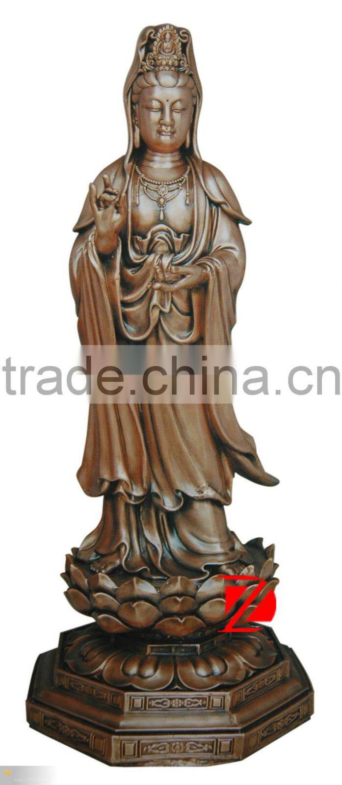 bronze kuan yin buddha statue for garden decor