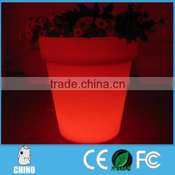 Light up garden tall round LED flower pots&planters