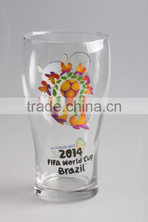 promotion 2016 hot sale new products customized glass beer cup