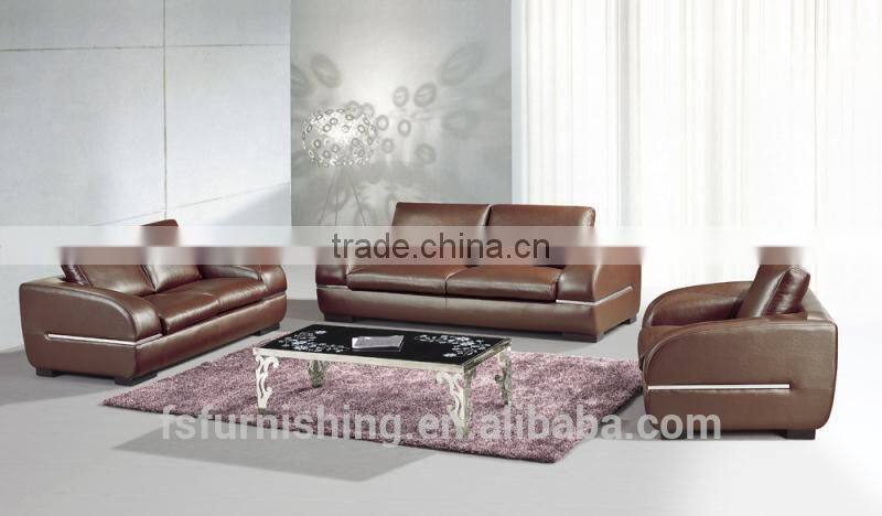 JR8001 special modern Luxury living furniture Italy brown leather European style L shape sectional living room sofa set