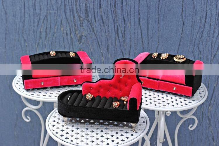 Velvet pink jewelry rack jewelry box