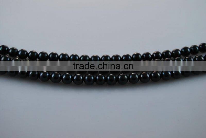 Wholesale 7-7.5mm Black Round Natural Akoya Loose Pearl Strand