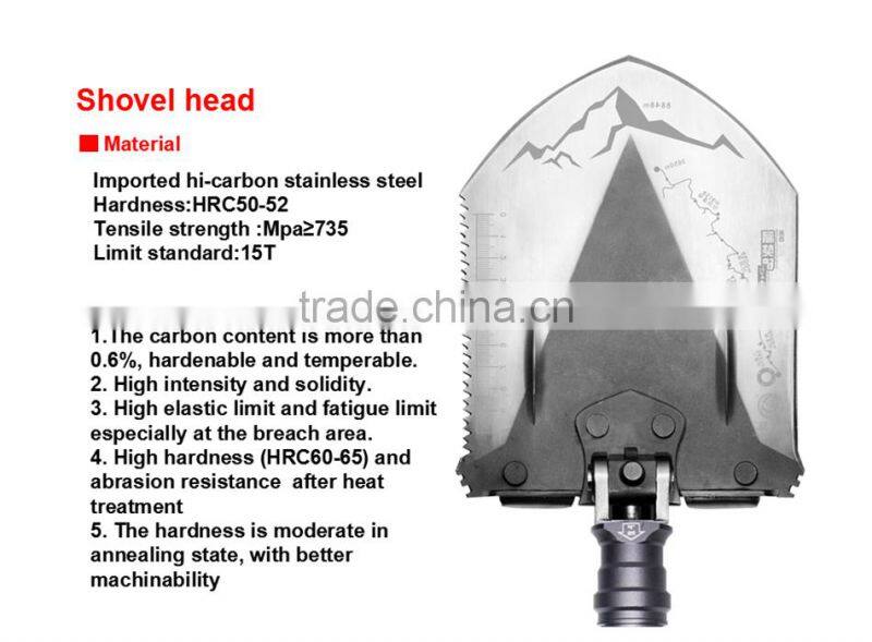 Multi-purpose Camping Shovel DJSV-OS with Tactical Knife Car Emergency Kit