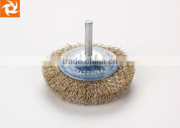 Crimped wire bevel brush with shank
