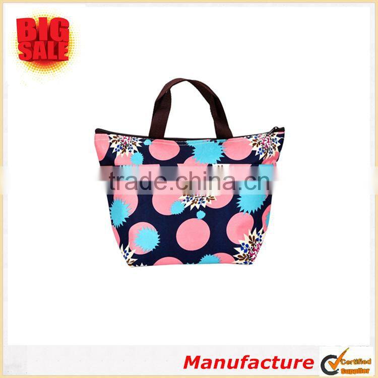 Flower insulate fashion lunch bag for women