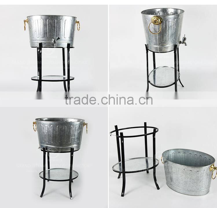 garden galvanized ice cube bucket metal beverage bucket