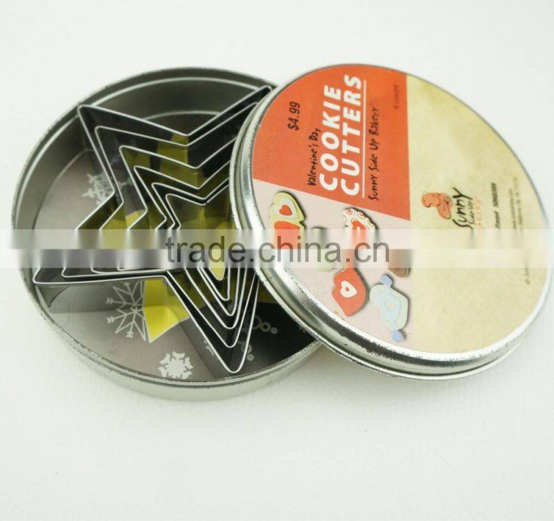 47023 6pcs five star shape stainless steel cookie cutter set