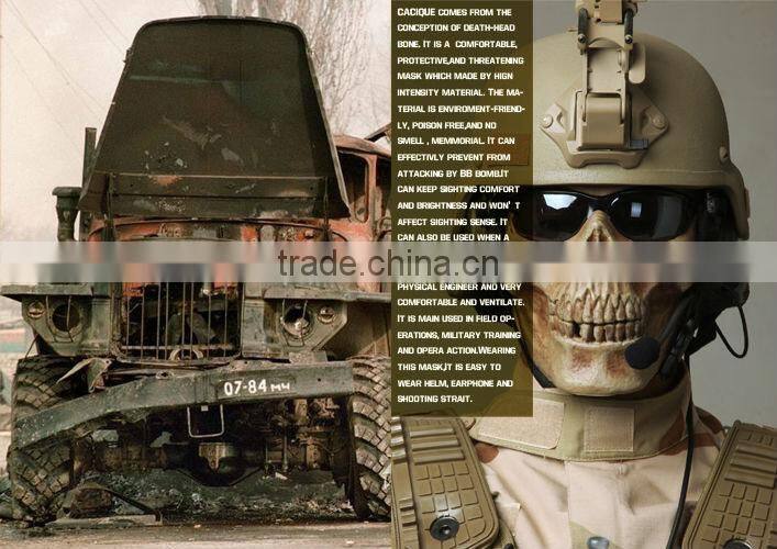 Half Face Cacique Plastic Skull Mask (Skeleton Color)