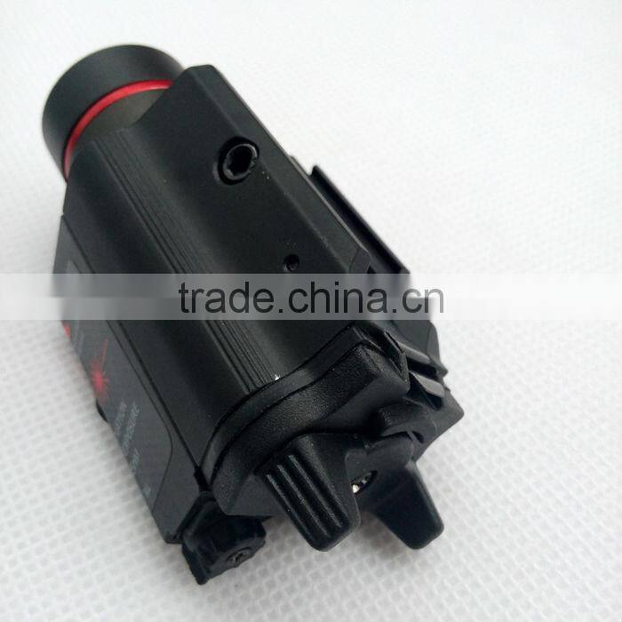 Tactical red laser sight and 200 lumen CREE Q5 LED light combo with strobe laser