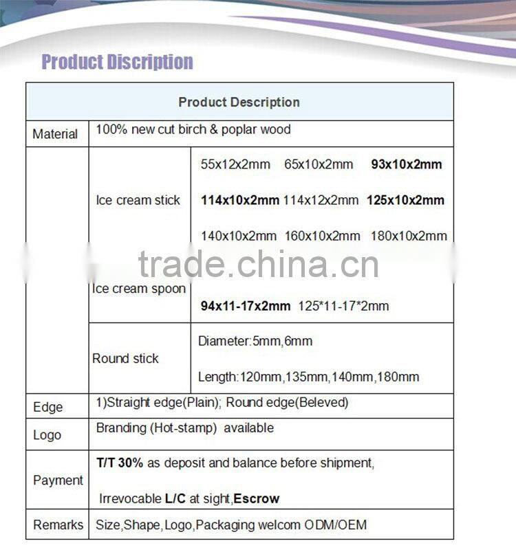 magnum and popsicle stick wood ice cream stick