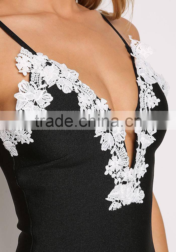 Thick Straps Sleeveless Lace Fabric Embroidered Voile Mini Dress All Types Of Ladies Girls Sexy Night dress Photos HSd5186