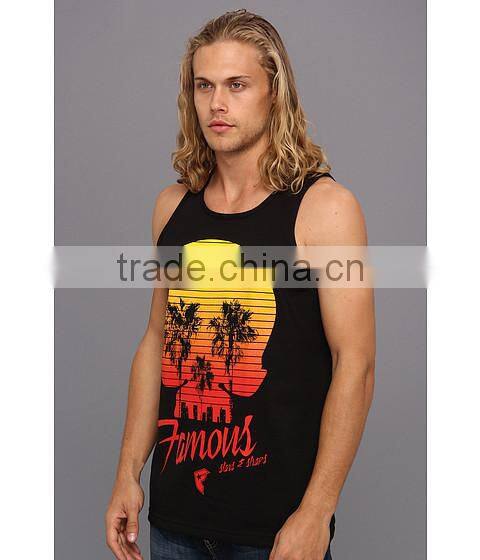 100 Cotton Mens Fashion Custom Tank Top Printing