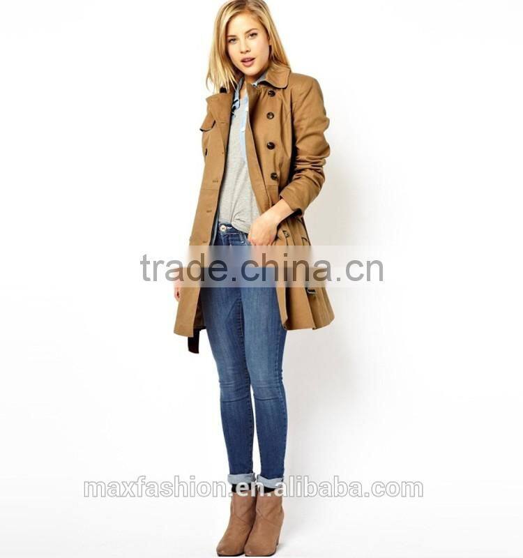 China Custom-made Winter Coat,OEM Brand Fashionable Lady Coat,2015 Hot-sale Trench Coat for women