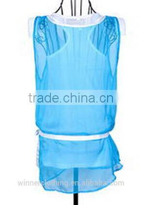 Promotional Top Quality daily wear smart casual sleeveless latest design girls top with belt