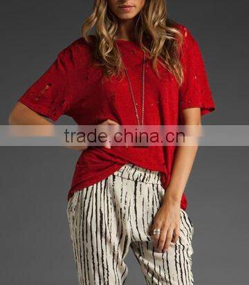 13TP001 Dark red long pants,latest fashion designs